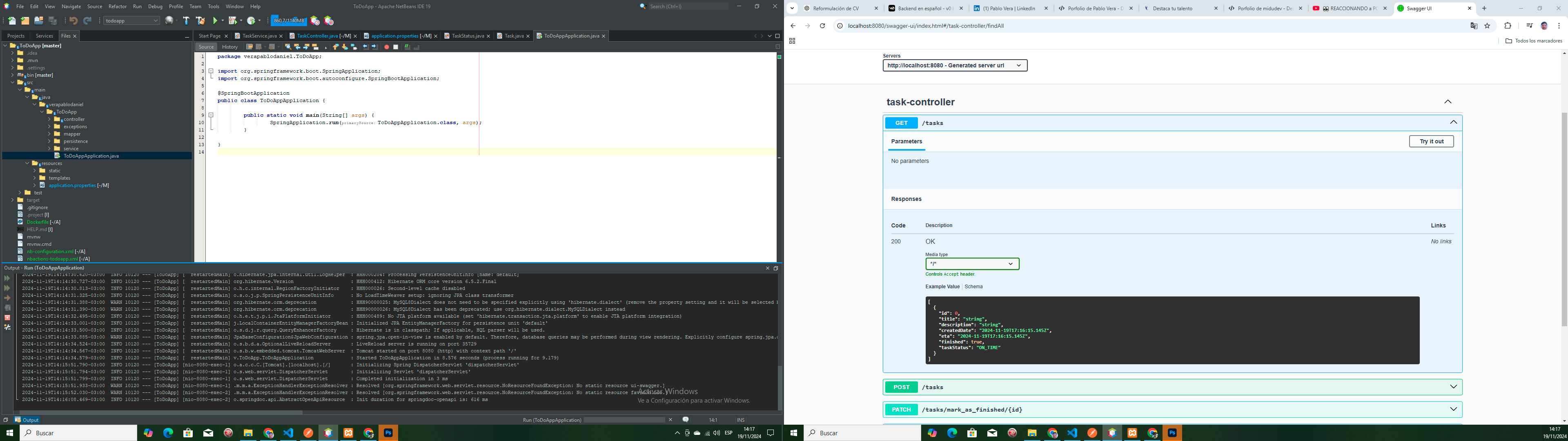 Imagen del editor + postman